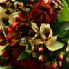 Harvest themed hand-tied bouquet with red roses